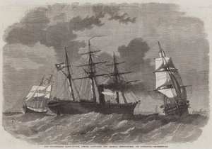 Le Sloop de Guerre Confédéré Sumter capturant Deux Marchands Fédéraux au large de Gibraltar